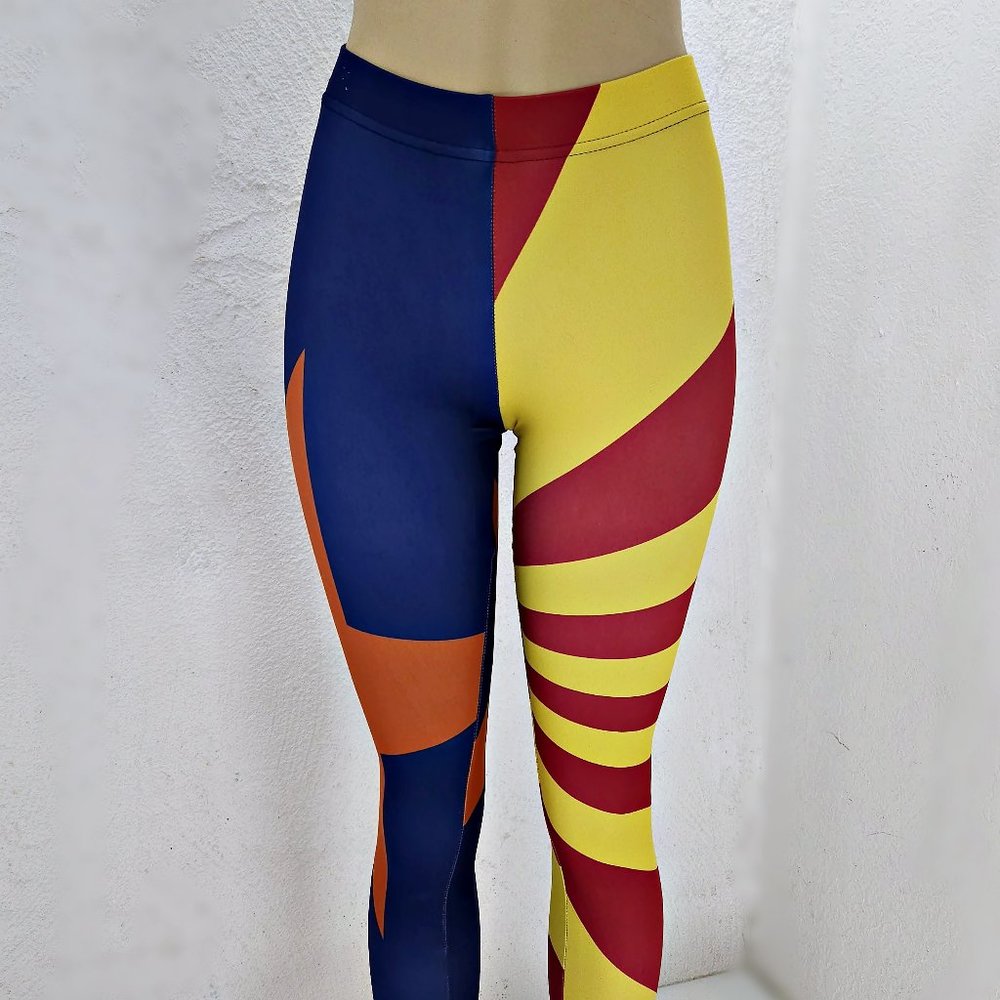 HIKING ADDICTS Tights Fitted Leggings Printed ARIZONA FLAG Pants Made in USA Sz